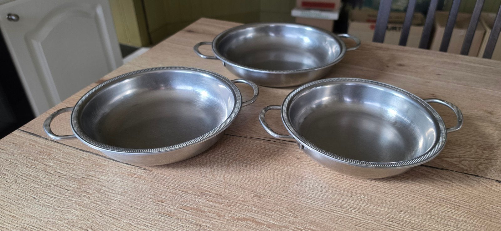Set van 3 bij elkaar horende schalen in rvs (inox), Ophalen of Verzenden