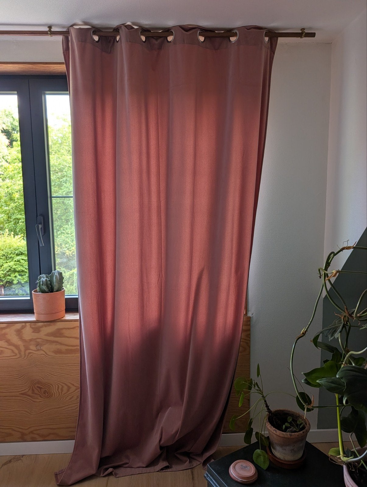 2 vieux rideaux en velours rose 150 x 250 cm, Enlèvement ou Envoi