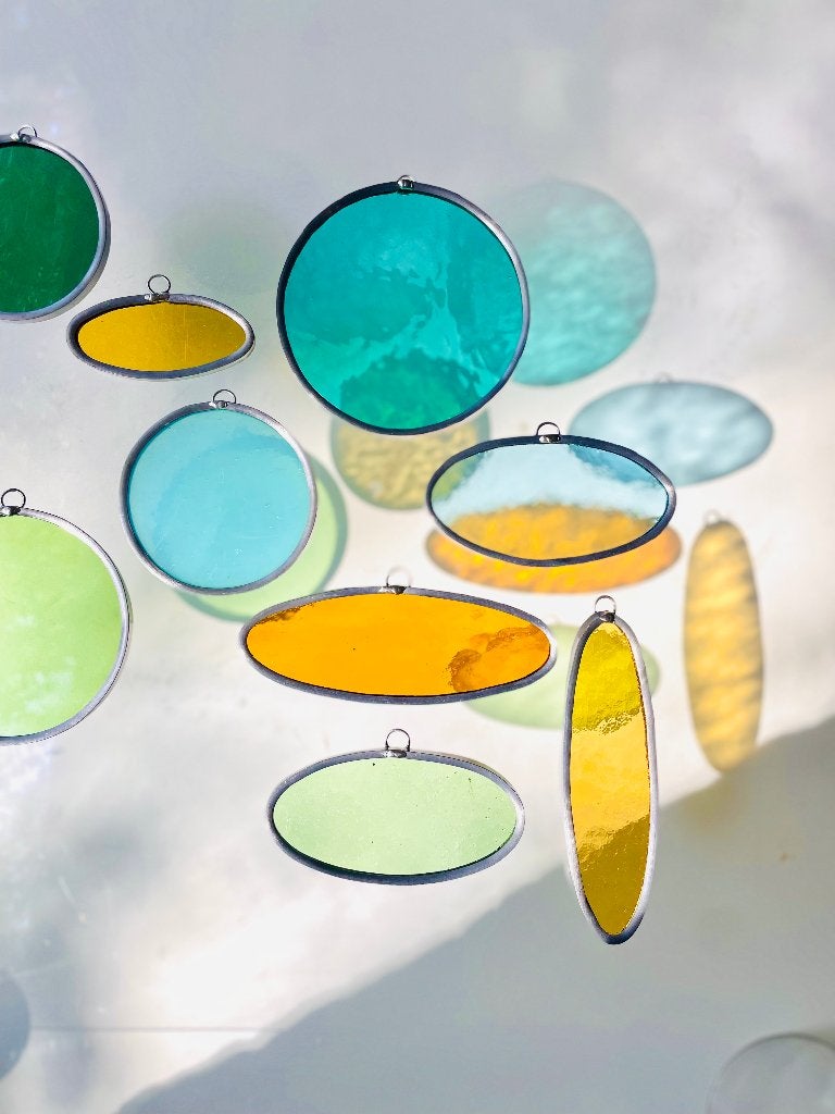 Glas in lood hangers, Huis en Inrichting, Ophalen of Verzenden, Nieuw, Glas, Wandhanger