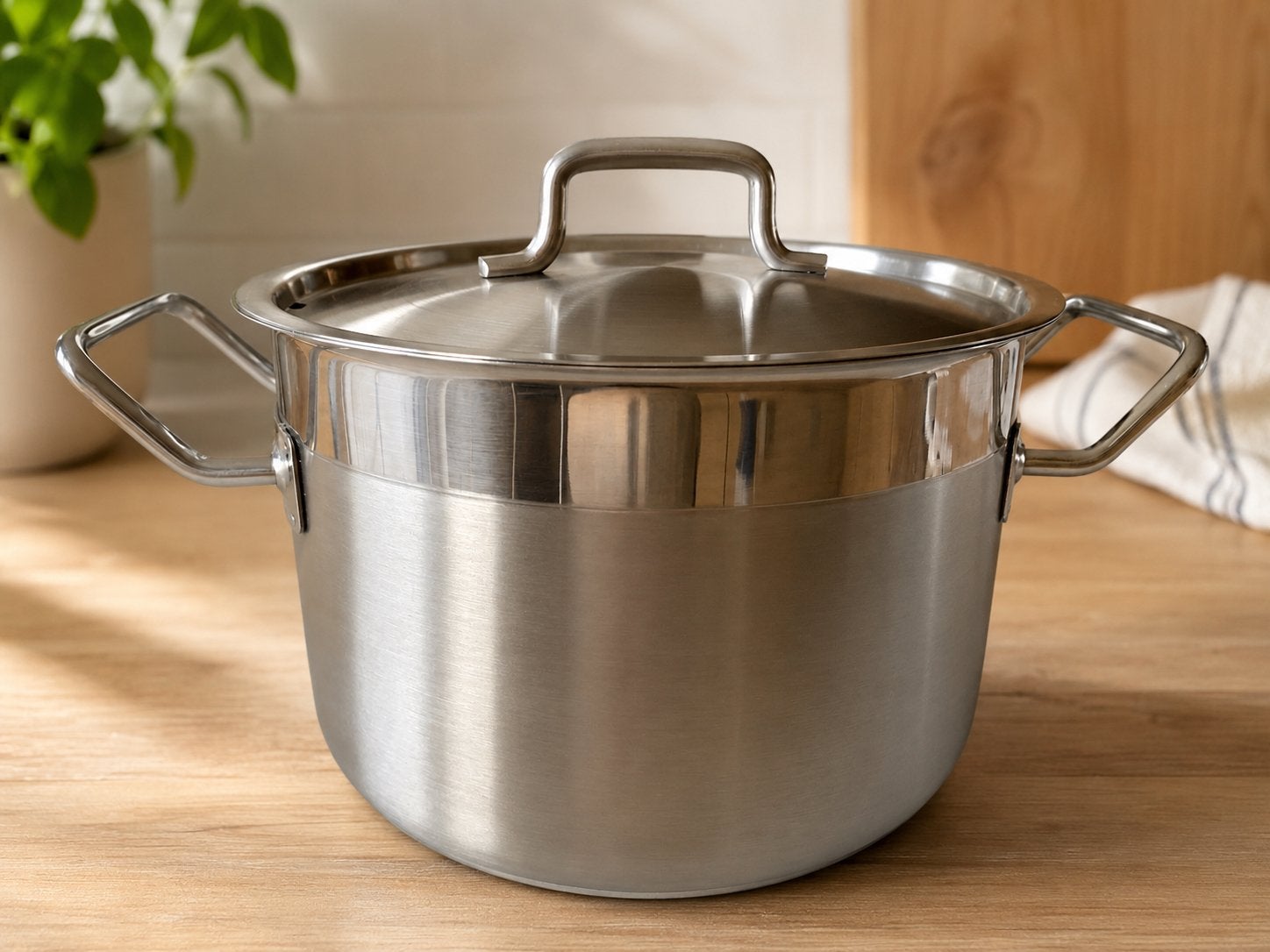 Roestvrijstalen steelpan 18/10 mat — Inductie —, Ophalen, Inox, Zo goed als nieuw, Kookpan