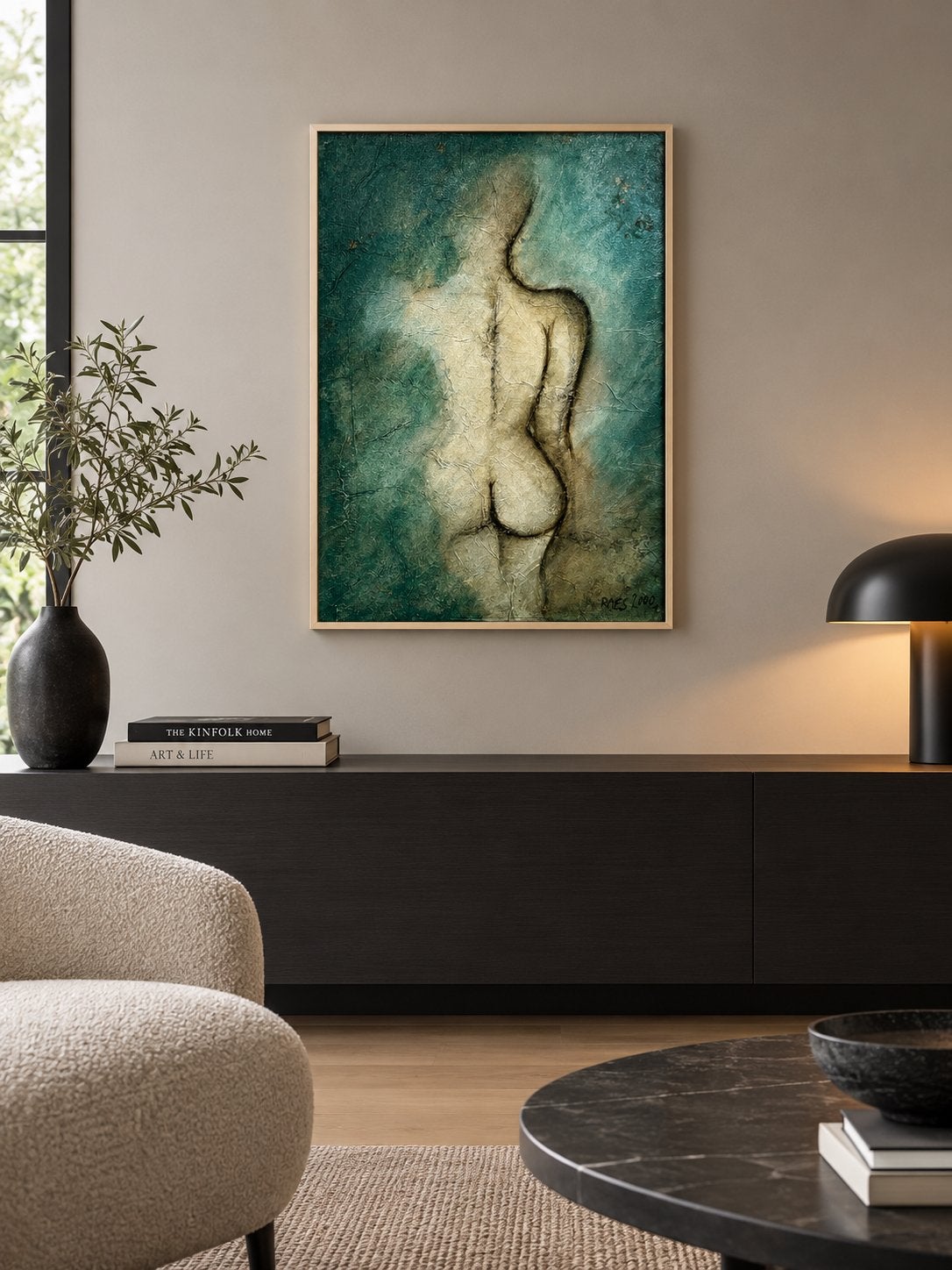 Œuvre originale — femme nue/Signée Raes, 2000, Enlèvement ou Envoi