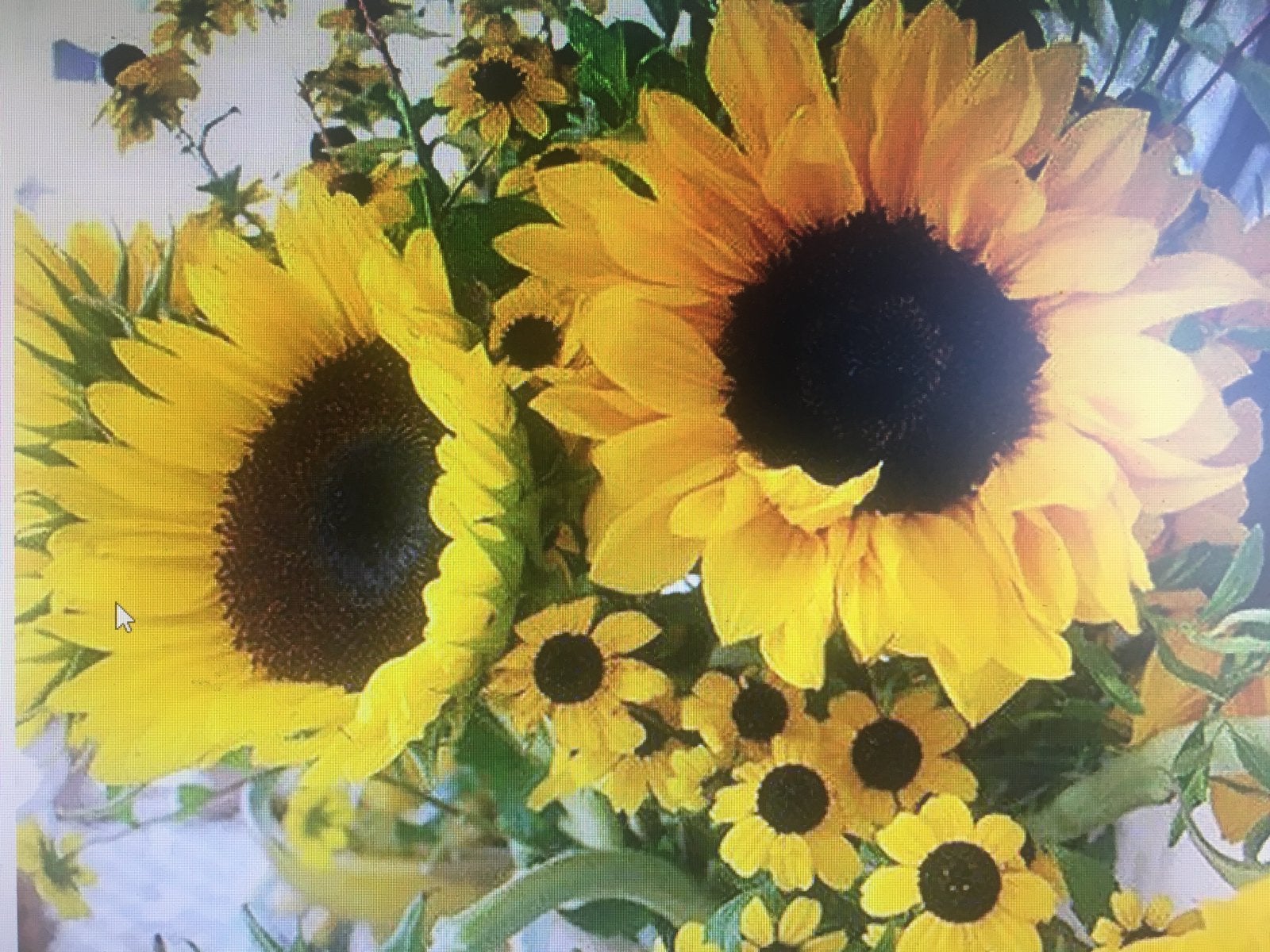 Diamond painting 2 zonnebloemen 25x25 full vierkant, Ophalen, Geel, Diamond painting