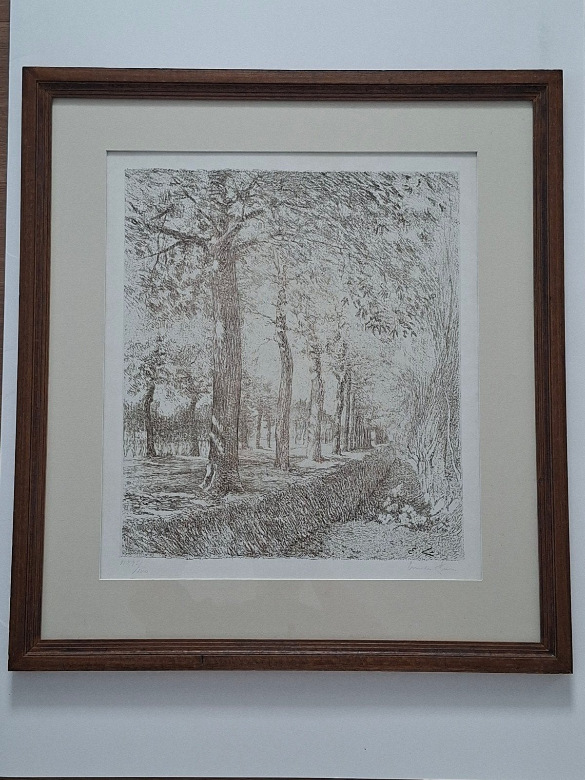 Emile Claus - La grande route - lithographie 95/100, Numéroté, Enlèvement, Paysages, Lithographie