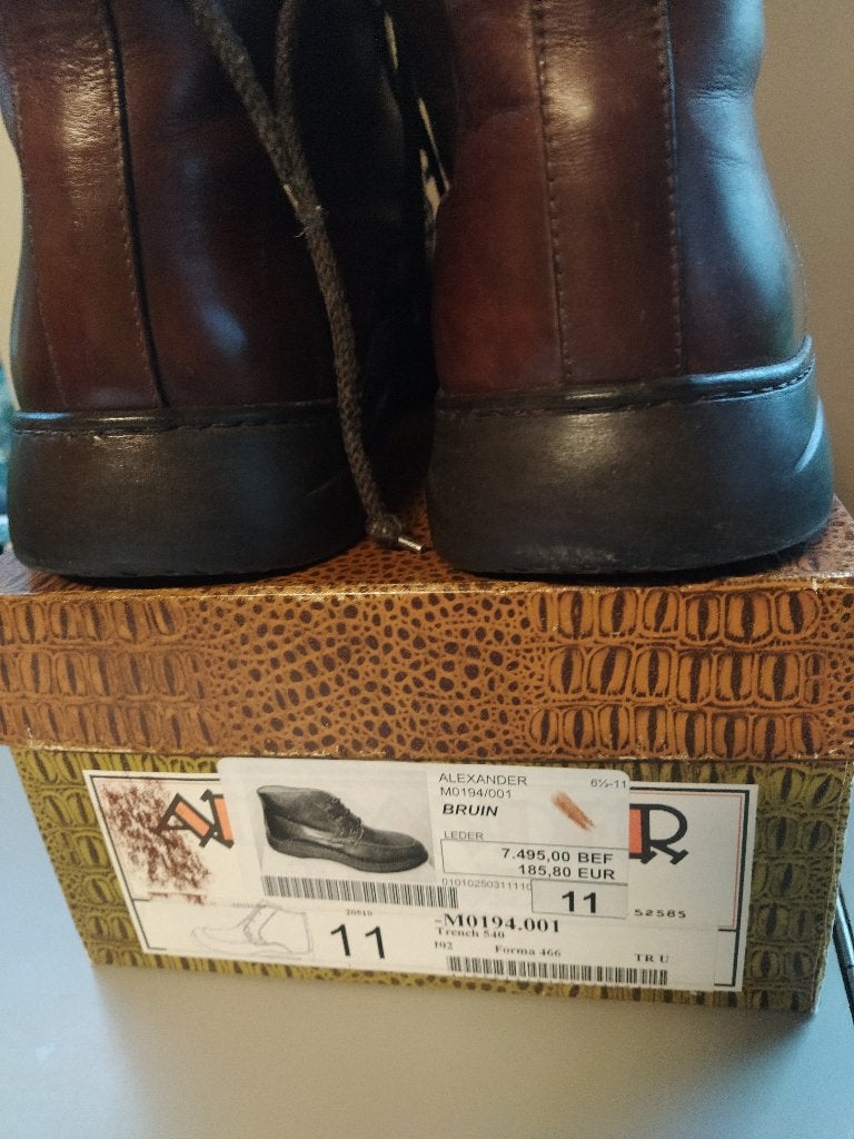 bottines/veterboots - leder - Alexander maat 11/ heren, Bottes, Enlèvement ou Envoi, Comme neuf, Brun