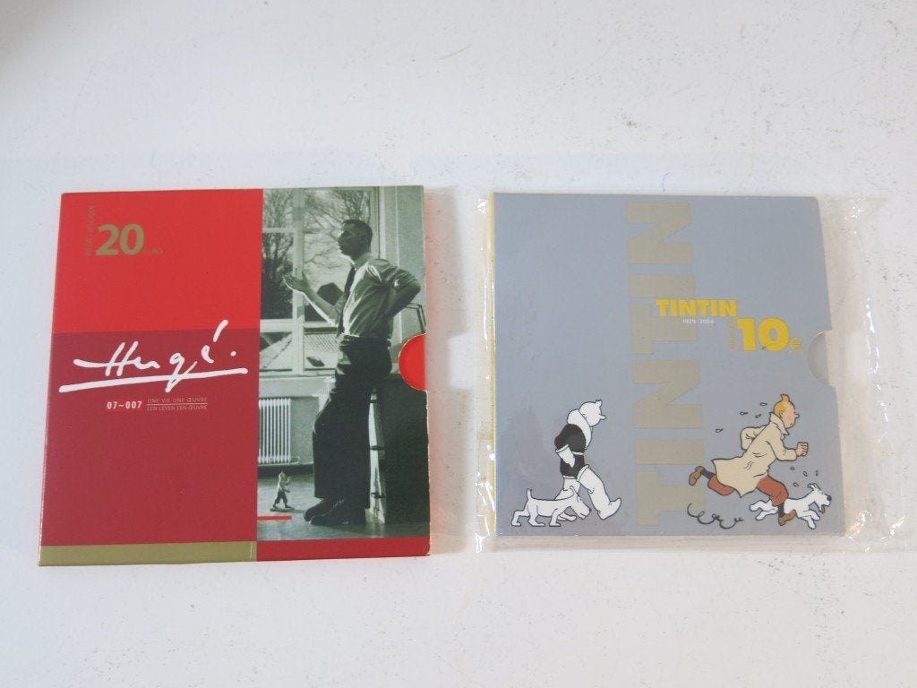 pièces belges en argent : 20 euros Hergé et 10 euros Tintin, Collections, Enlèvement ou Envoi, Tintin