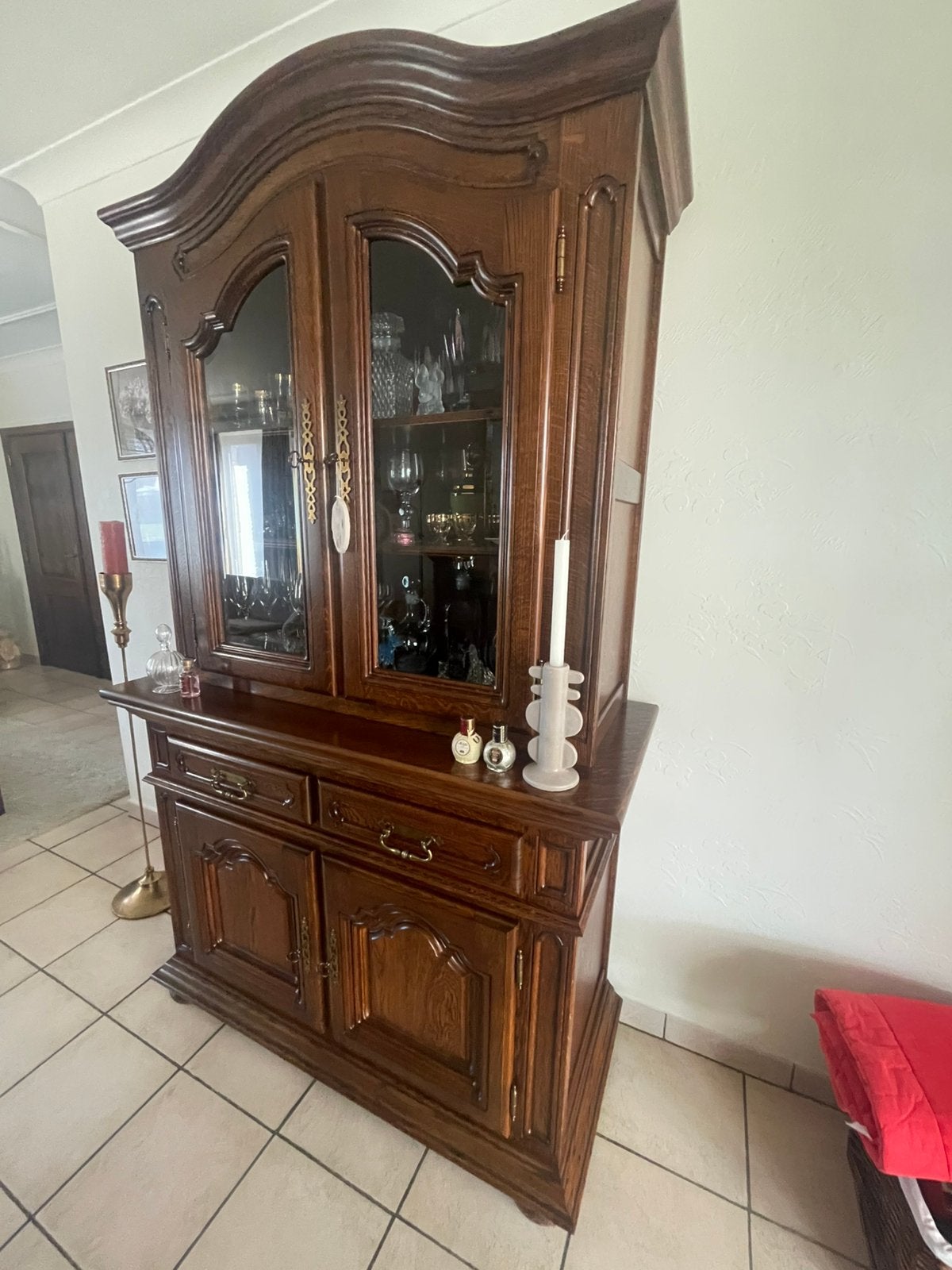 Dressoir , vitrine kast plus spiegel, Huis en Inrichting, Kasten | Buffetkasten, Ophalen, Gebruikt