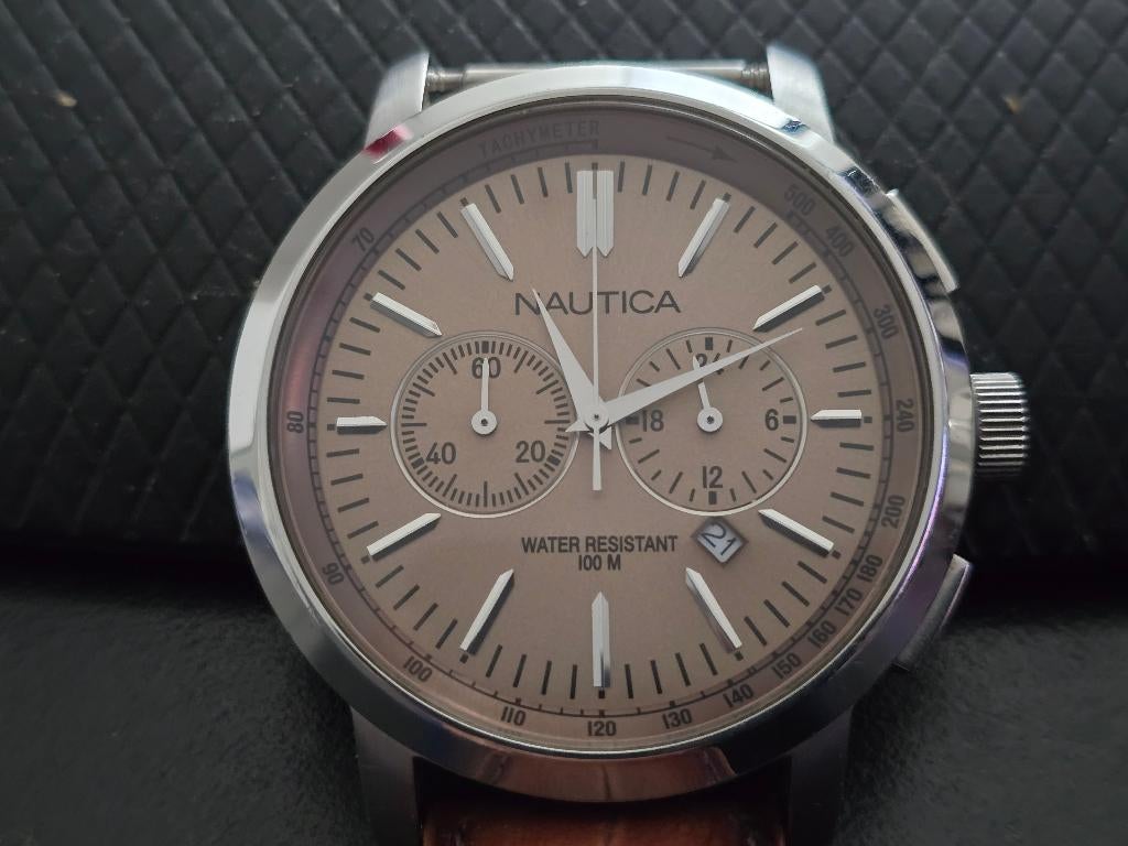 horloge Nautica, Handtassen en Accessoires, Horloges | Heren, Gebruikt, Staal, Polshorloge, Overige materialen