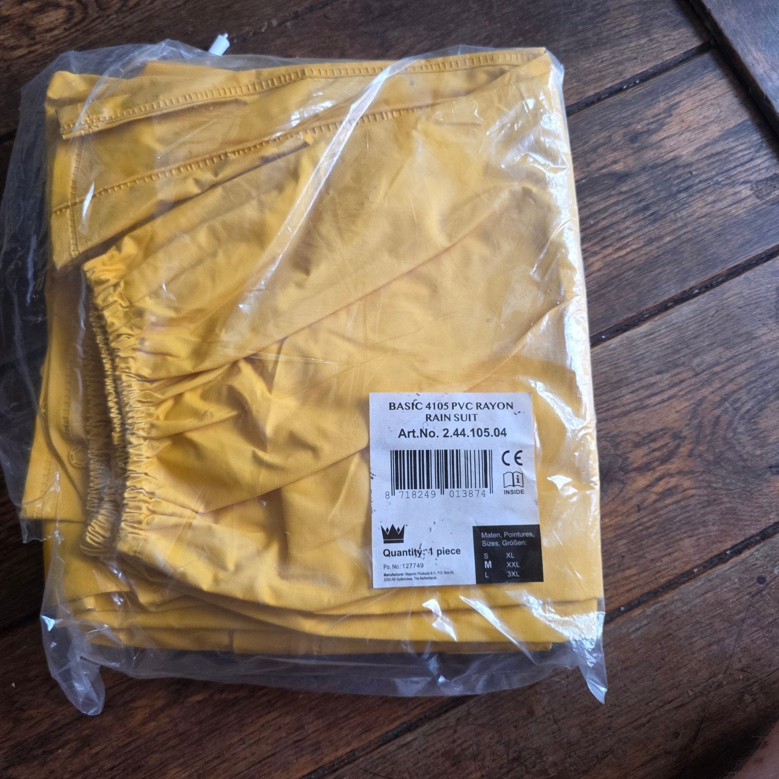 Regenpak M maat pvc Geel kleur broek en vest, Ophalen, Nieuw, Regenpak