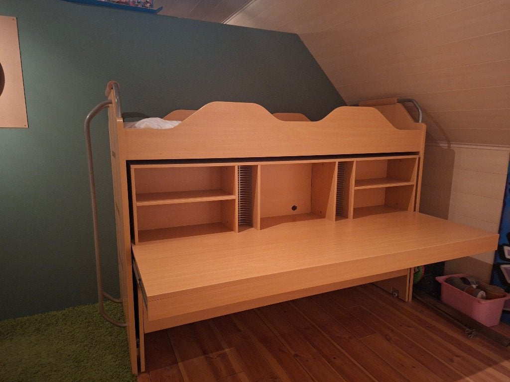 Stapelbed met bureau, Ophalen, Gebruikt, Stapelbed