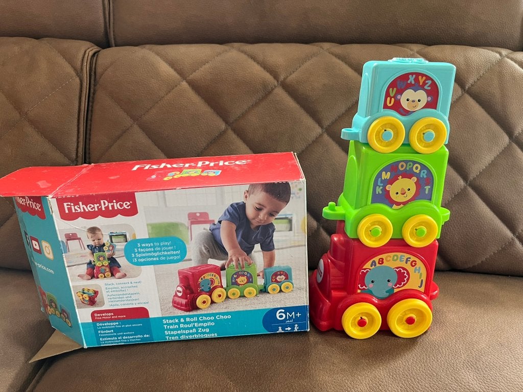 Fisher Price stapel en rol choo choo trein (va 6 maanden), Ophalen, Zo goed als nieuw, Ontdekken