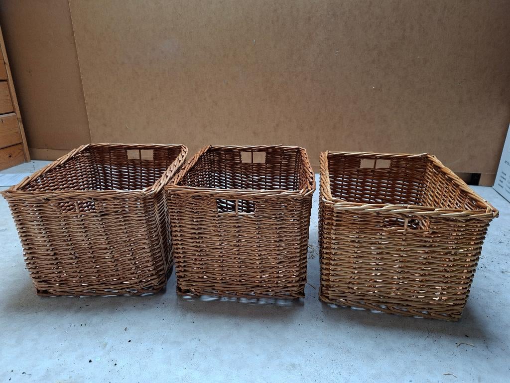 3 rieten opbergmanden, Ophalen, Gebruikt, Mand, Riet