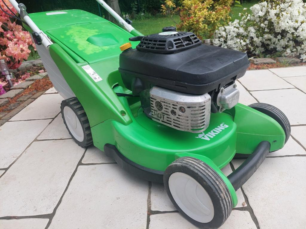 Viking Stihl mb650ks grasmaaier. Onderhoud gedaan., Tuin en Terras, Grasmaaiers, Gebruikt, Benzine-grasmaaier, 50 cm of meer, Opvangbak