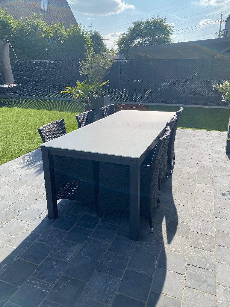 Uitschuifbare tuintafel, Jardin & Terrasse, Enlèvement, Utilisé, Rectangulaire, Aluminium
