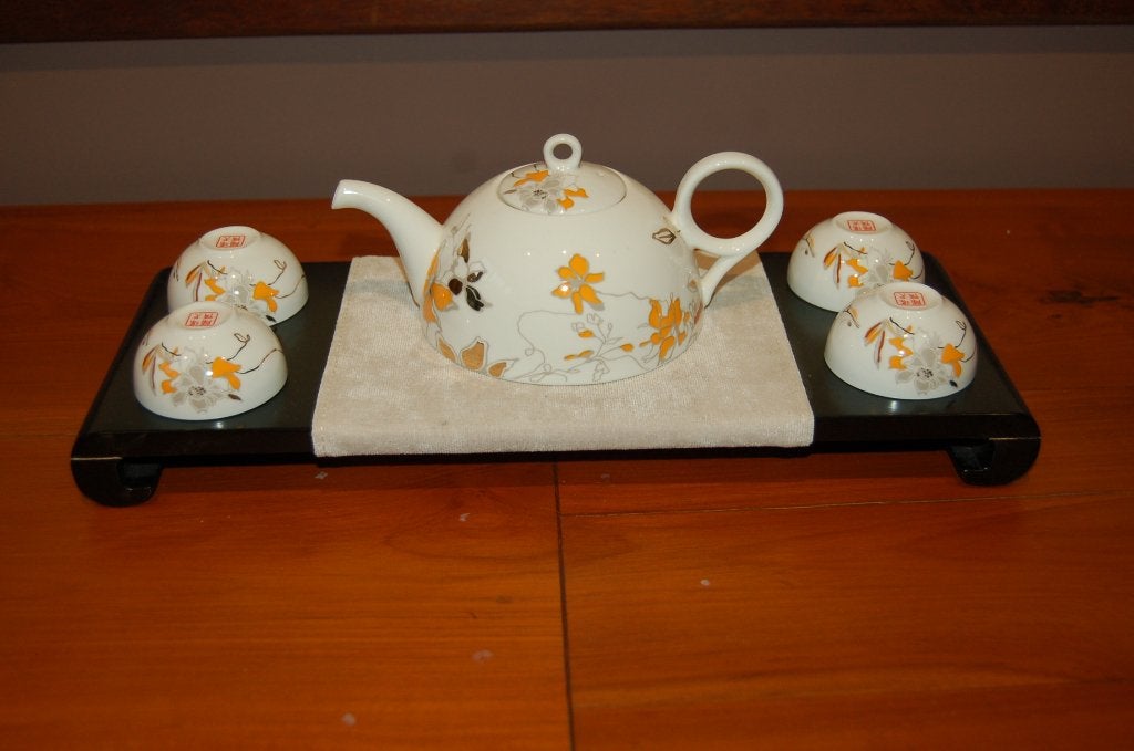 Chinees authentiek thee porcelein servies 5delig geschenk, Antiek en Kunst, Antiek | Servies compleet, Ophalen of Verzenden