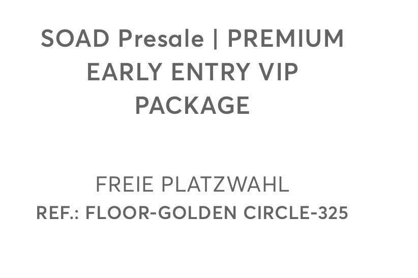 SYSTEM OF A DOWN 2 VIP tickets Golden Circle Düsseldorf, Tickets en Kaartjes, Evenementen en Festivals, Twee personen