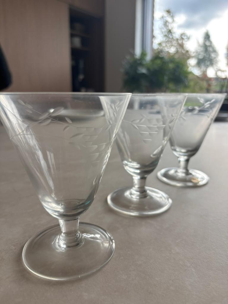 Vintage kristallen wijnglazen, Ophalen of Verzenden, Gebruikt