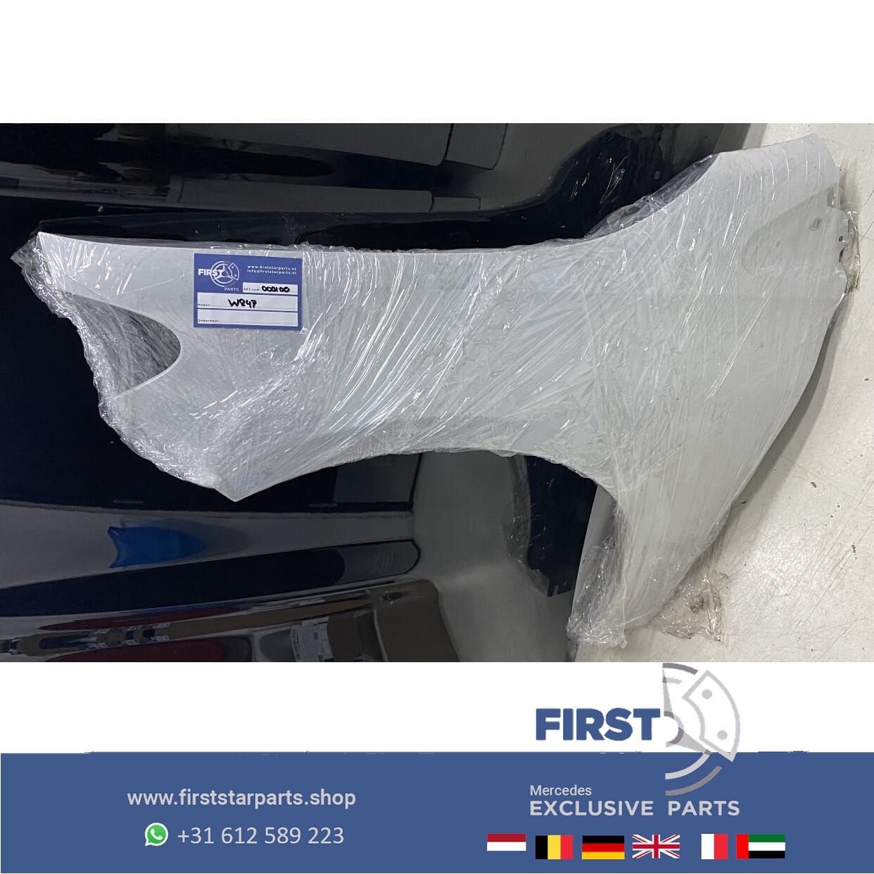 W247 ZIJSCHERM LINKS WIT Mercedes B KLASSE 2019-2022 SPATBOR, Gebruikt, -, Links, Ophalen of Verzenden