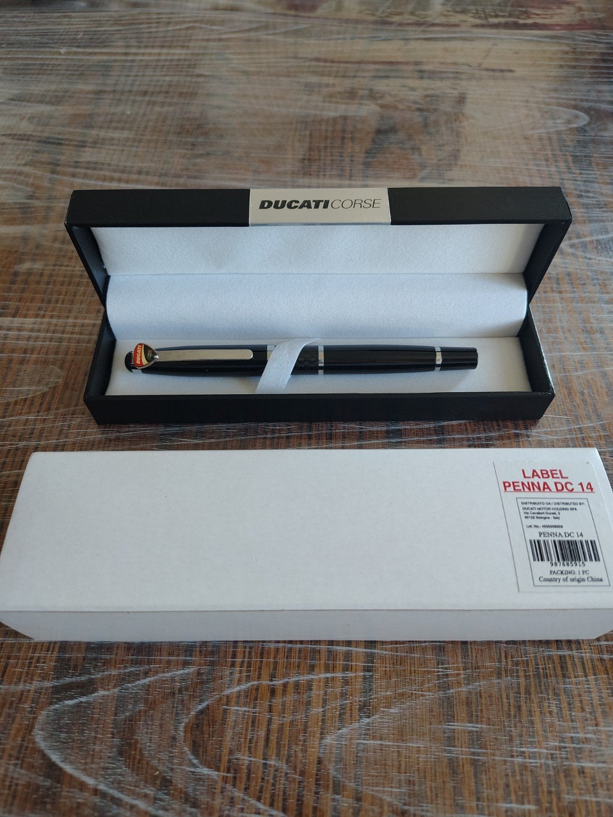 Ducati Corse Black Ballpoint Carbon, original., Verzamelen, Ophalen, Nieuw, Met doosje
