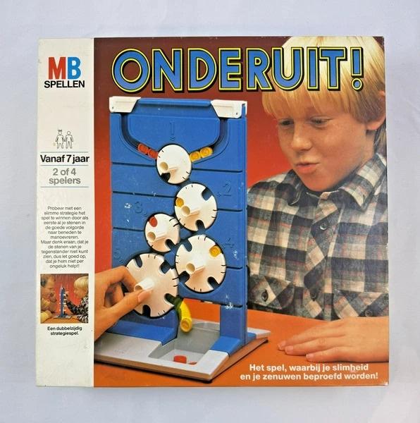 MB Onderuit Bordspel Klassieker vintage 1985 origineel spel, Een of twee spelers, Verzenden, Zo goed als nieuw, MB spelen