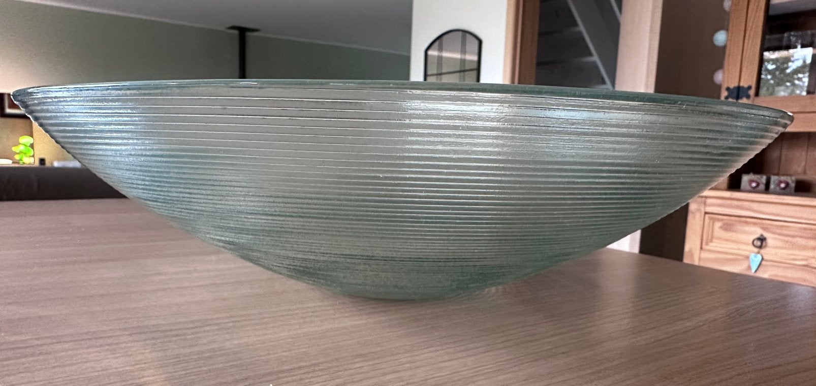 IKEA grote gestreepte glazen beker/saladeschaal, Ophalen, Zo goed als nieuw, Glas, IKEA
