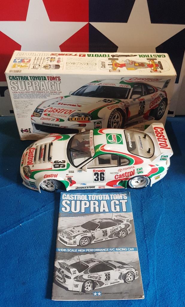 Vintage Tamiya Castrol Toyota Toms Supra GT #58170 (TA02W), Hobby & Loisirs créatifs, Neuf, Échelle 1:10, Voiture on road, Électro