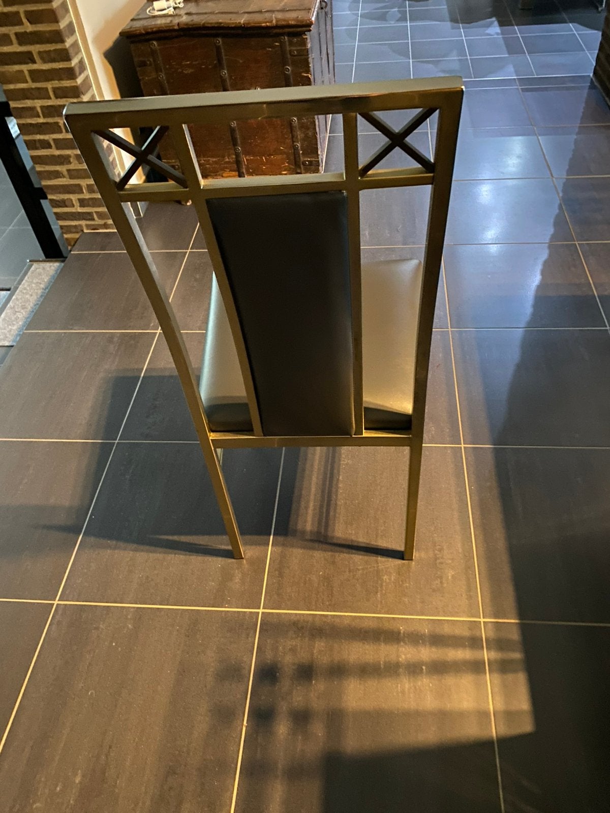 8 stoelen chrome met leder zitting/rug, Ophalen, Gebruikt, Metaal, Vijf, Zes of meer stoelen