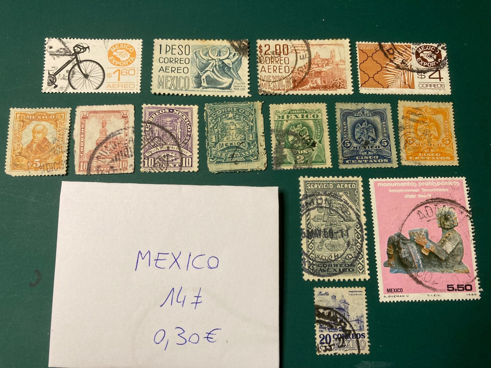 Lot postzegels Mexico, Ophalen of Verzenden, Gestempeld