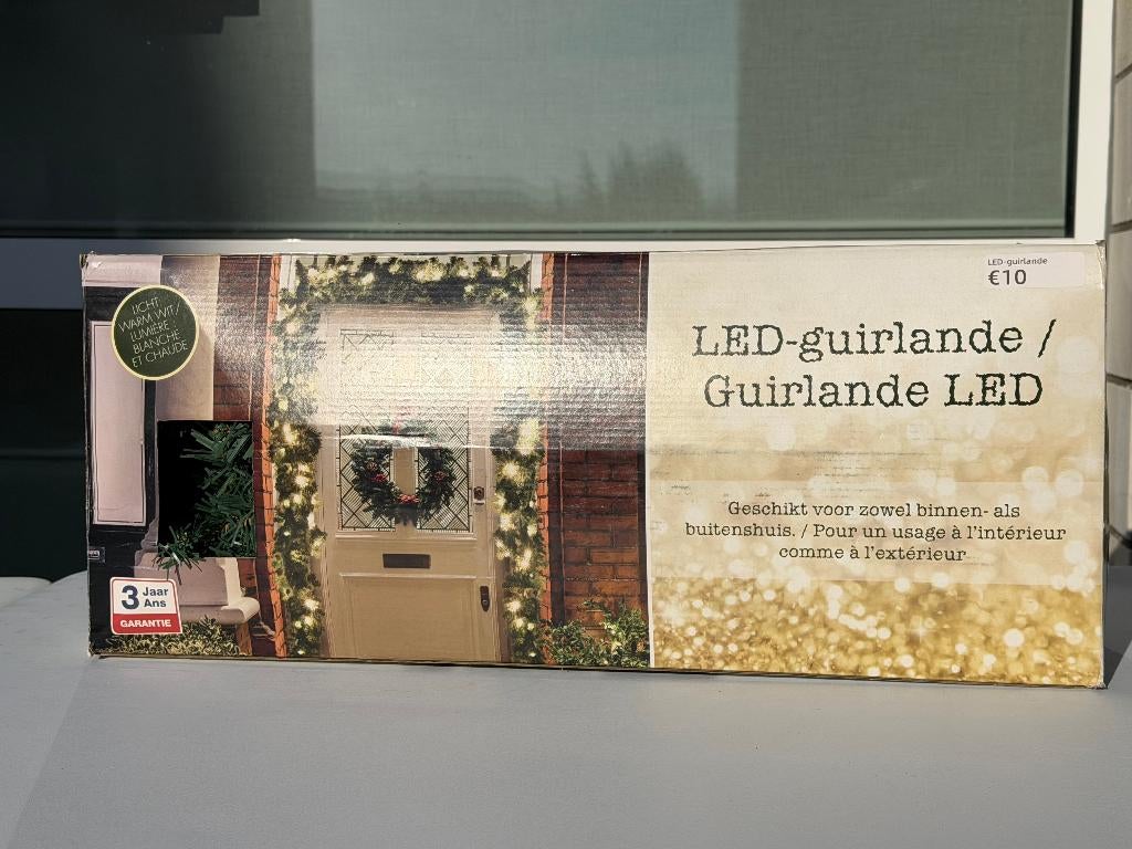 Kerstslinger LED‐guirlande voor binnen en buiten, Huis en Inrichting, Woonaccessoires | Overige, Gebruikt, Kunststof, Groen, Klassiek