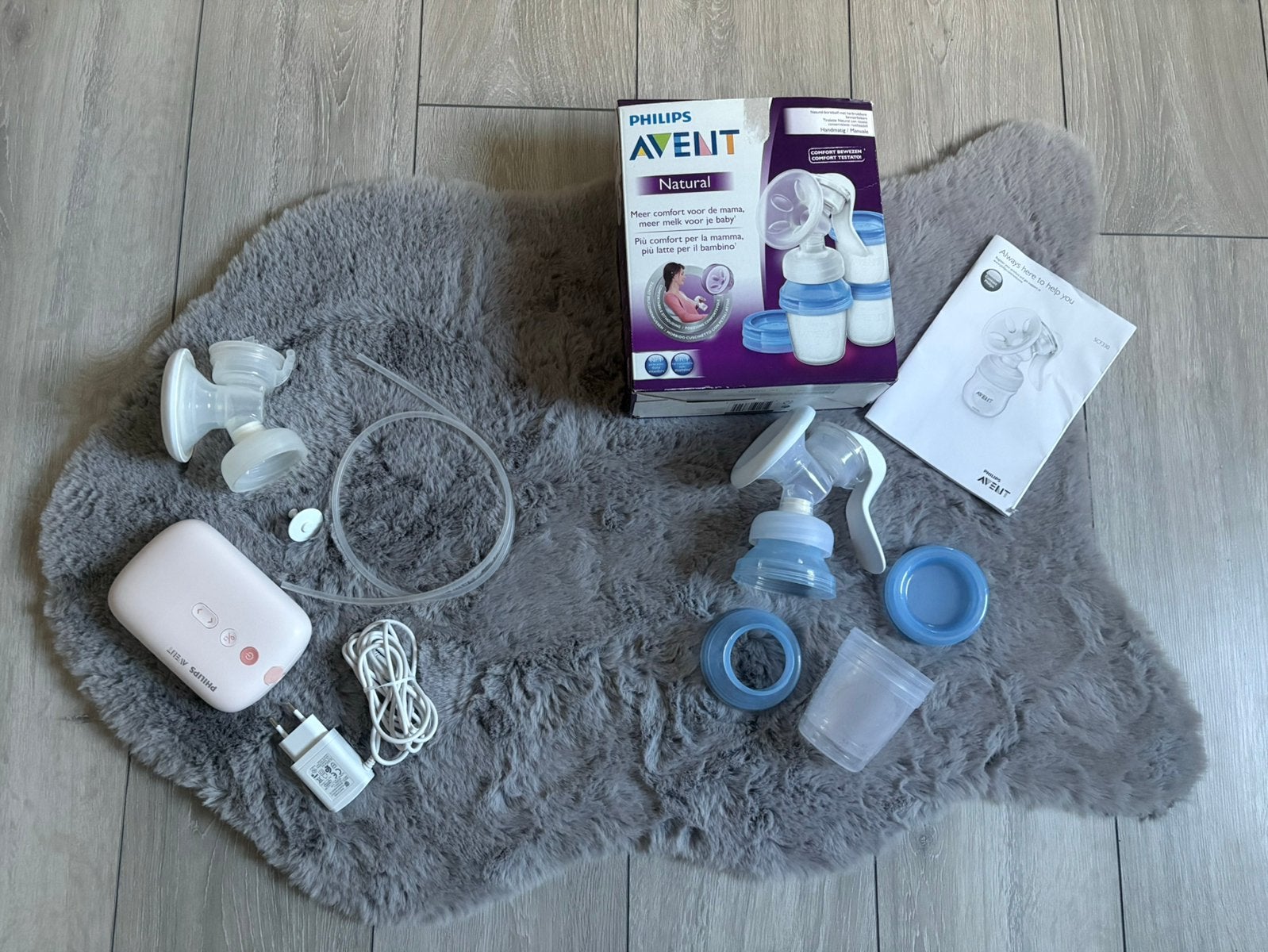 Philips Avent Borstkolven Set, Manueel & Elektrisch, Ophalen, Zo goed als nieuw, Borstkolf