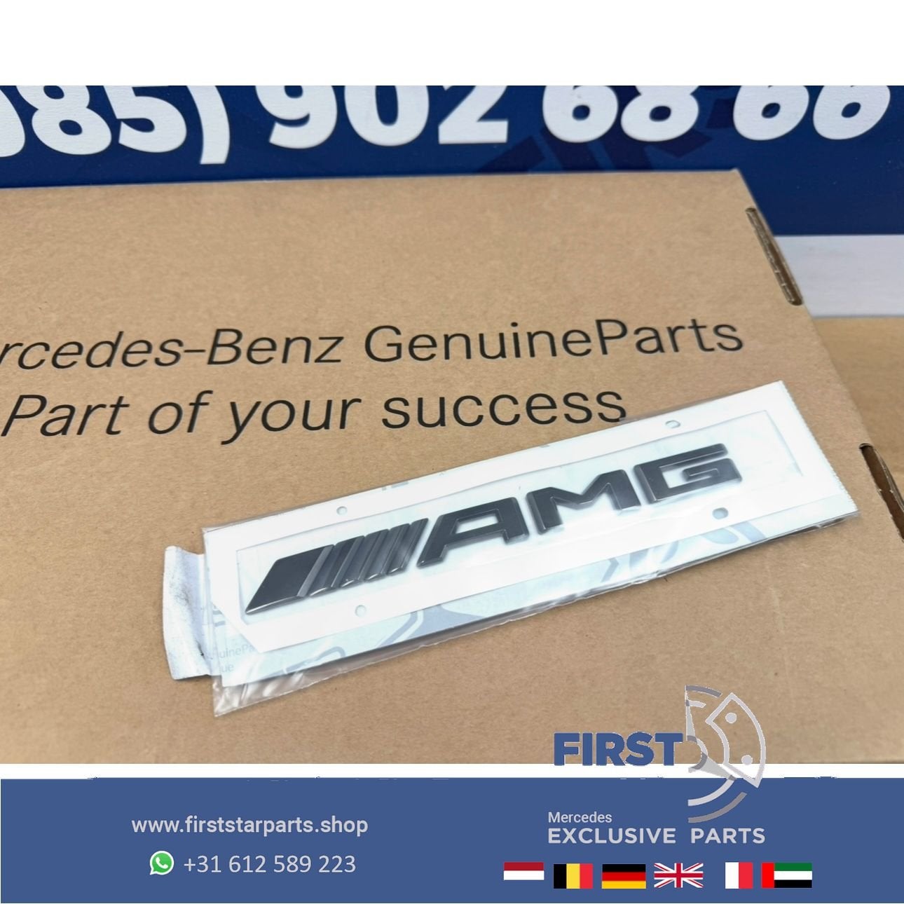 ZWART AMG LOGO / EMBLEEM LETTERS Mercedes W176 W177 W117 W11, Gebruikt, -, Ophalen of Verzenden, Achter