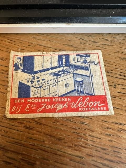 Ets Joseph Lebon Roeselare luciferdoos etiket label, Boîtes ou marques d'allumettes, Lebon, Enlèvement ou Envoi, Utilisé
