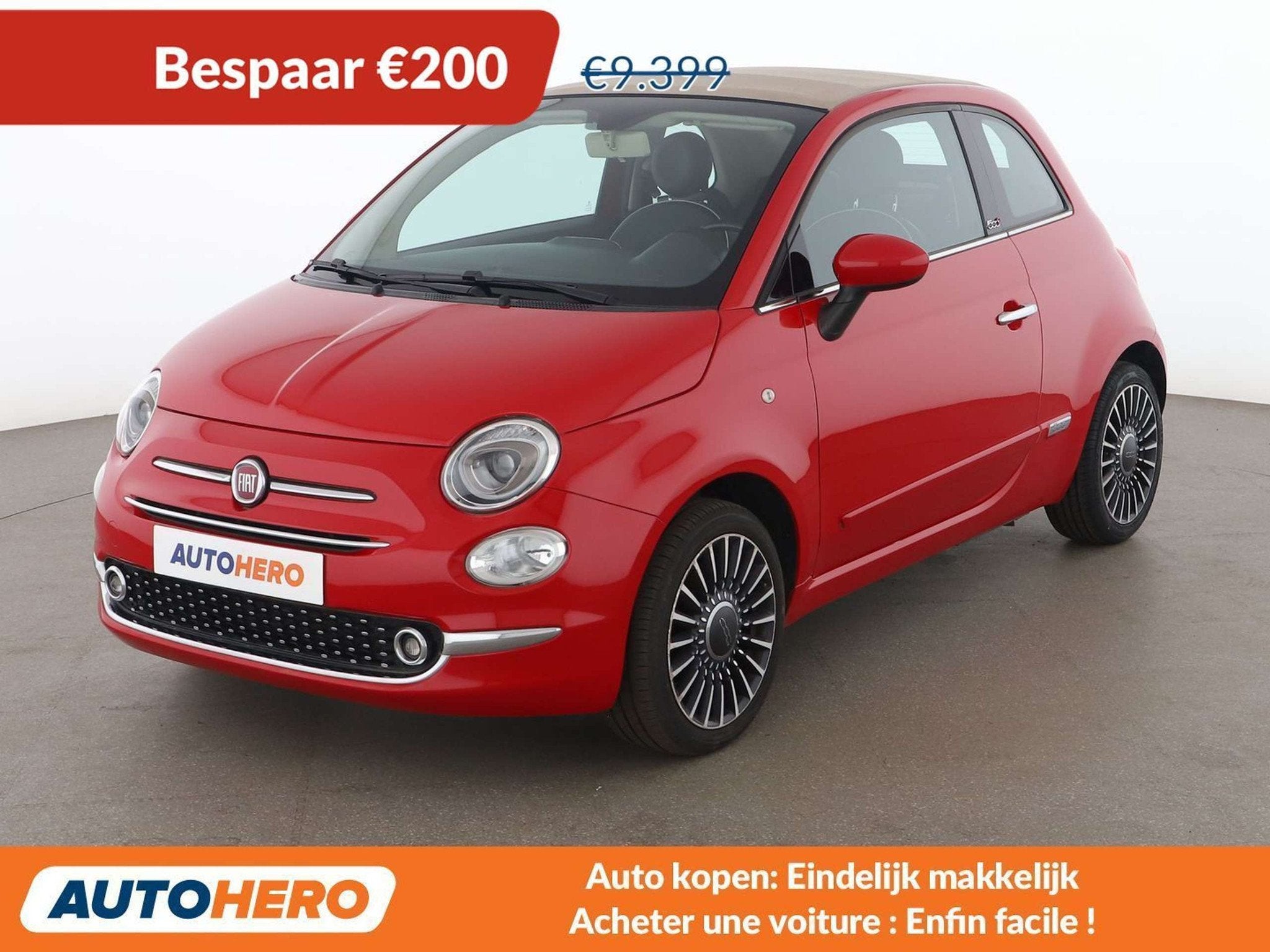 Fiat 500C 1.2 Lounge (année de construction 2016), Achat, Noir, 2 portes, Automatique