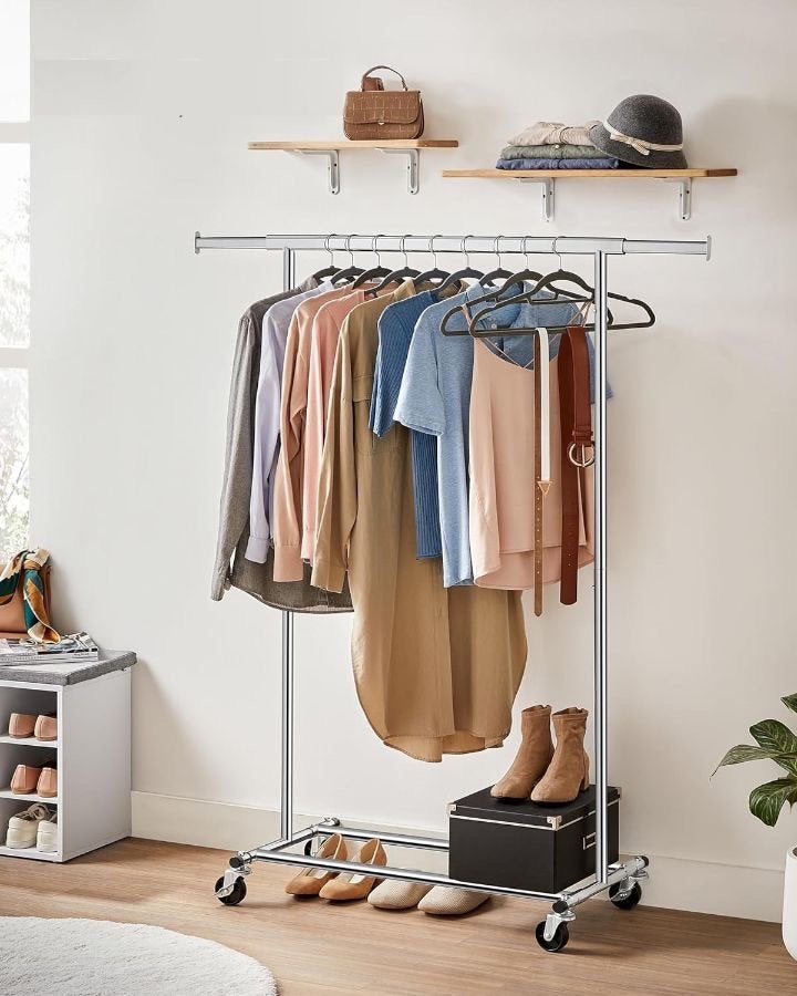 Portant à Vêtements avec Roulettes, Tringle, Enlèvement, Comme neuf