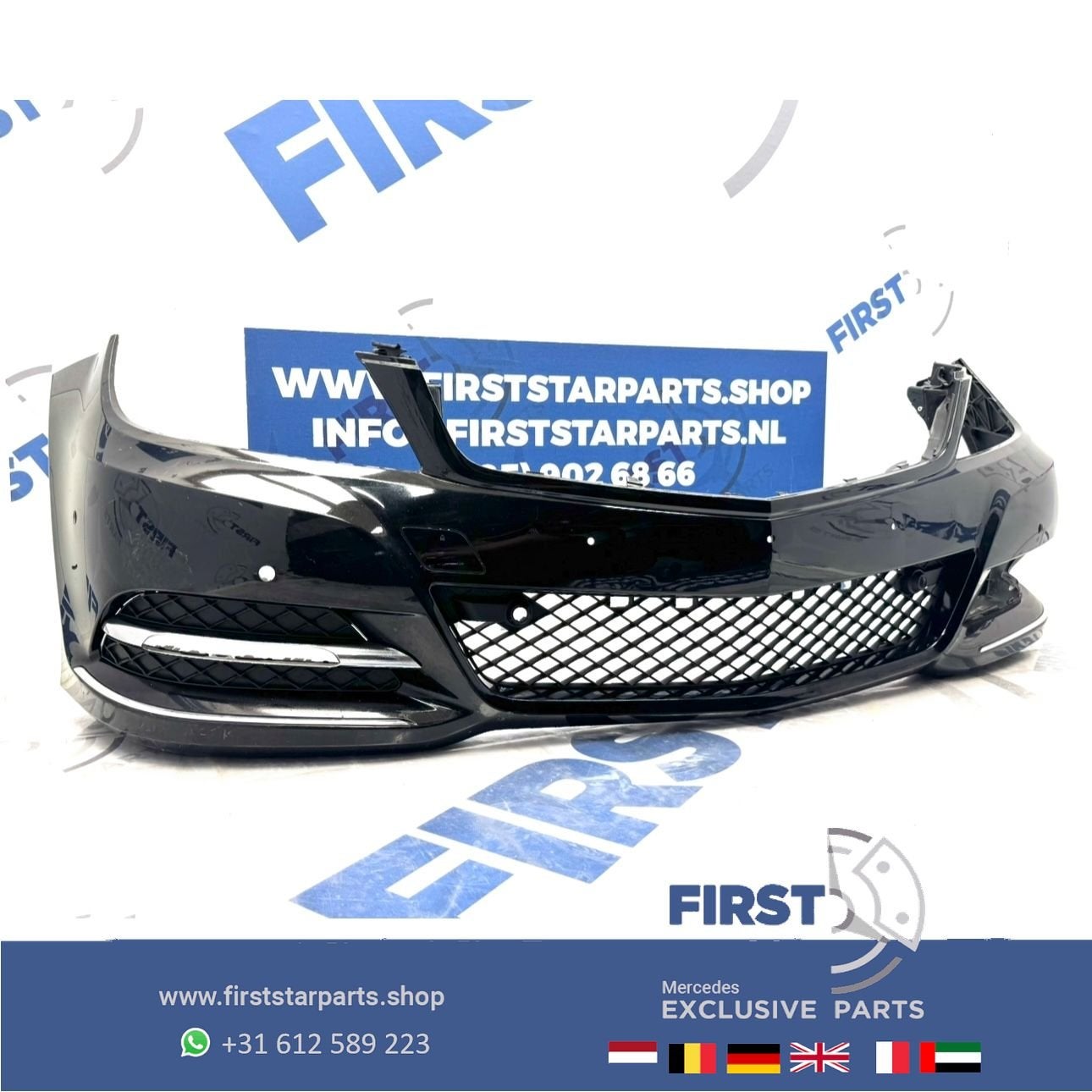 W204 C Klasse voorbumper zwart wit grijs bumper 2007-2014 or, Gebruikt, -, Voor, Ophalen of Verzenden