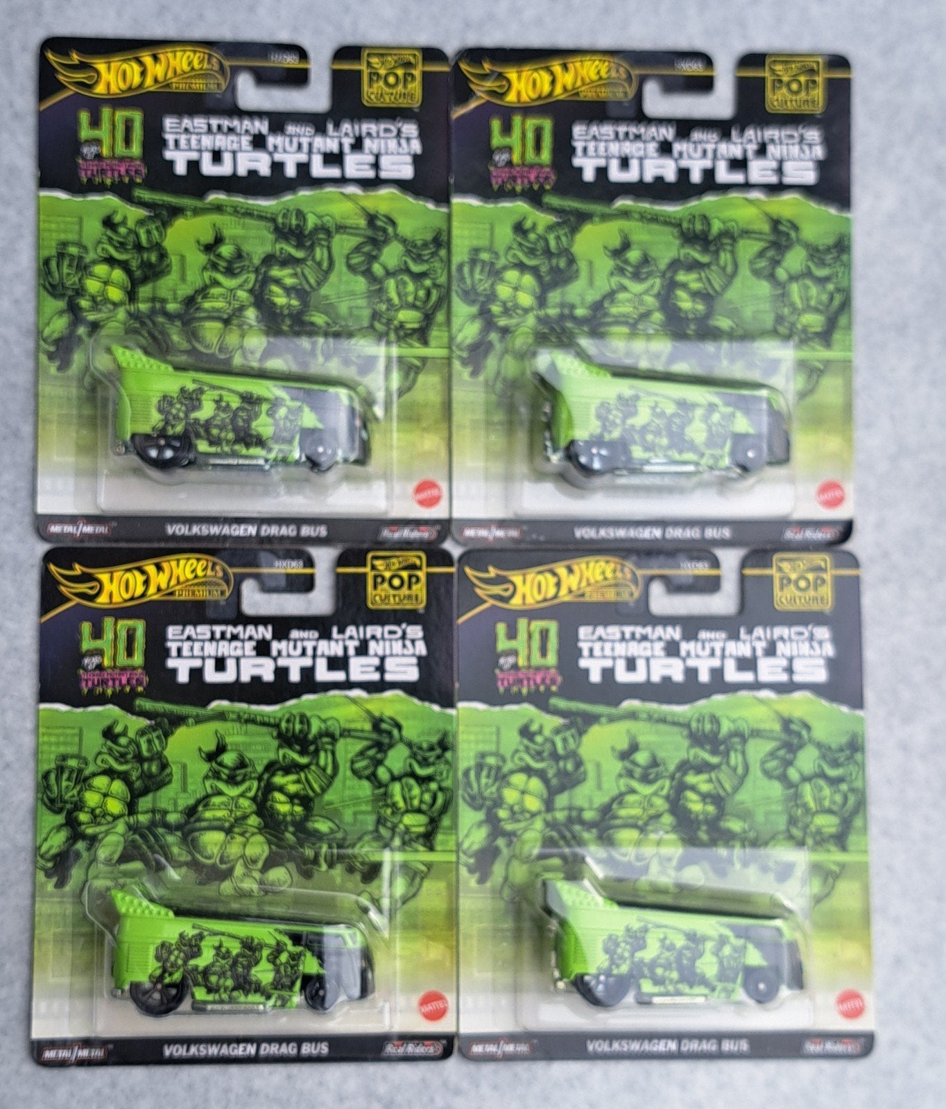 lot de 4 vw combi drag tortue ninja hotwheels, Enlèvement ou Envoi, Comme neuf, Voiture