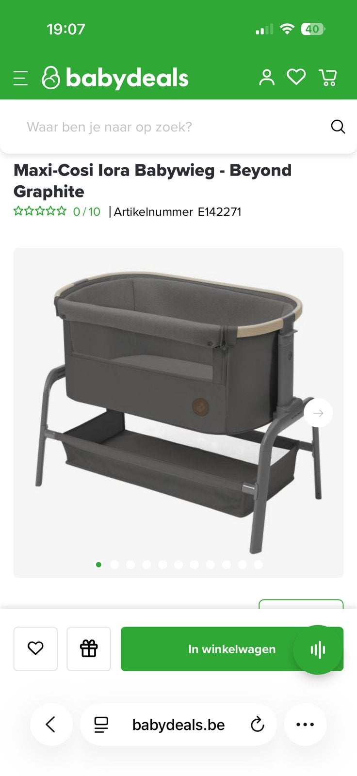 Maxi-Cosi Iora Babywieg / Co-sleeper – Zgan!, Kinderen en Baby's, Babywiegjes en Ledikanten, Ophalen, Zo goed als nieuw, Wieg
