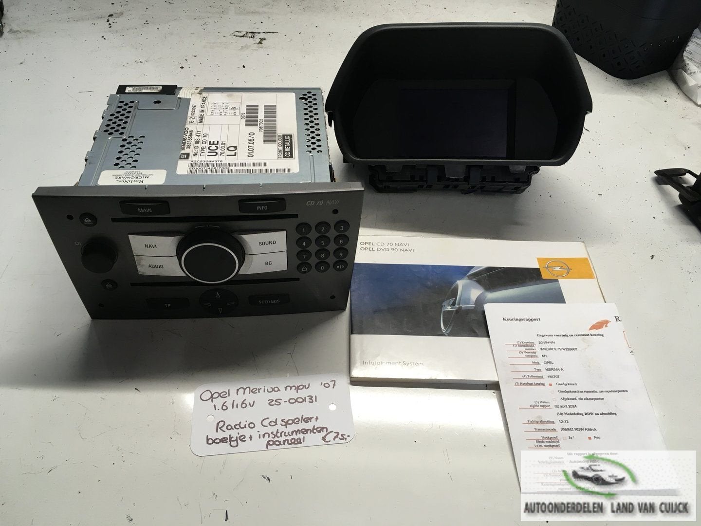 Opel Meriva 1.6 16v 2007 2500131   Radio Cd Speler compleet, Auto diversen, Ophalen of Verzenden, -, -, -