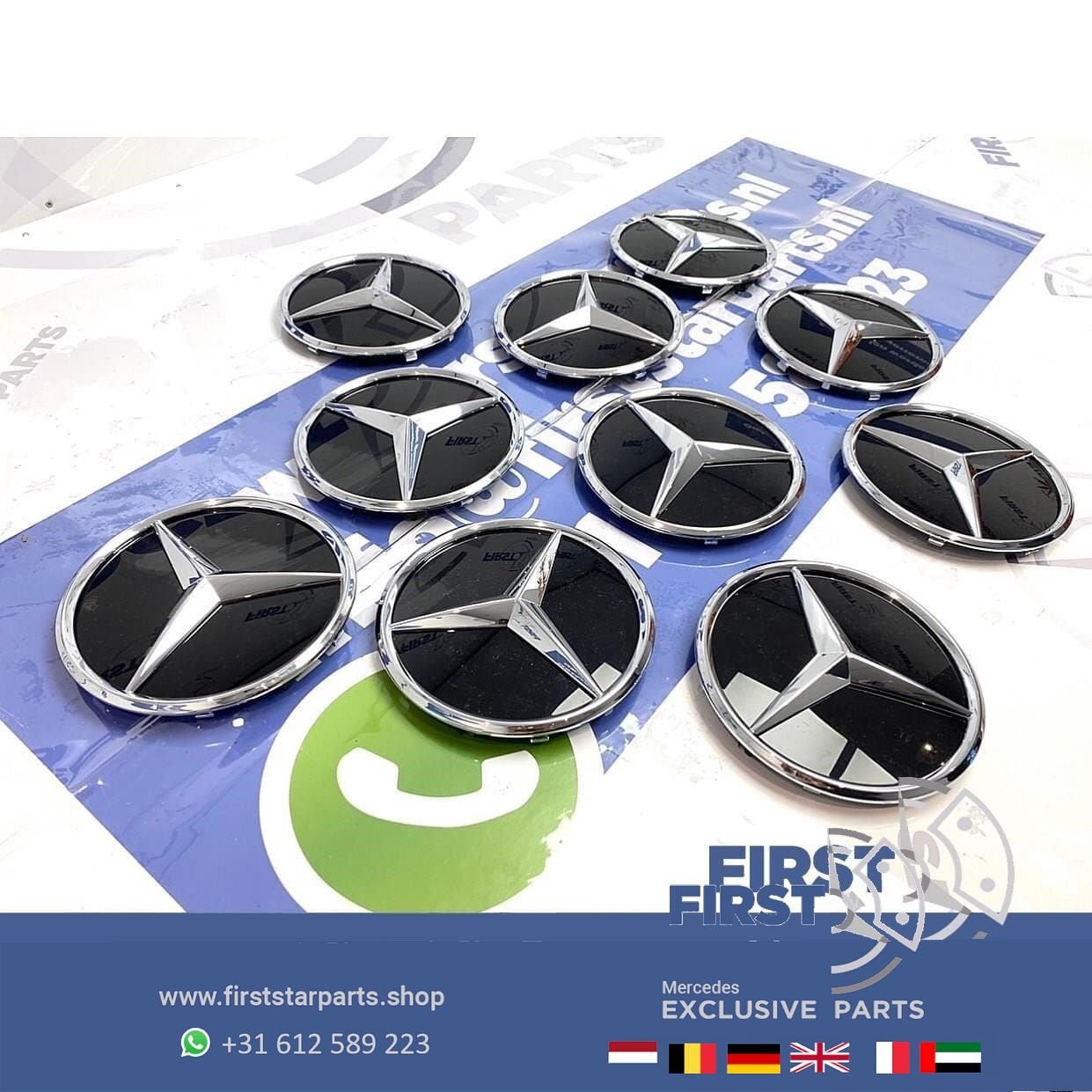 Mercedes STER LOGO CHROOM AMG W176 W177 W205 W117 W118 W213, Utilisé, -, -, Enlèvement ou Envoi