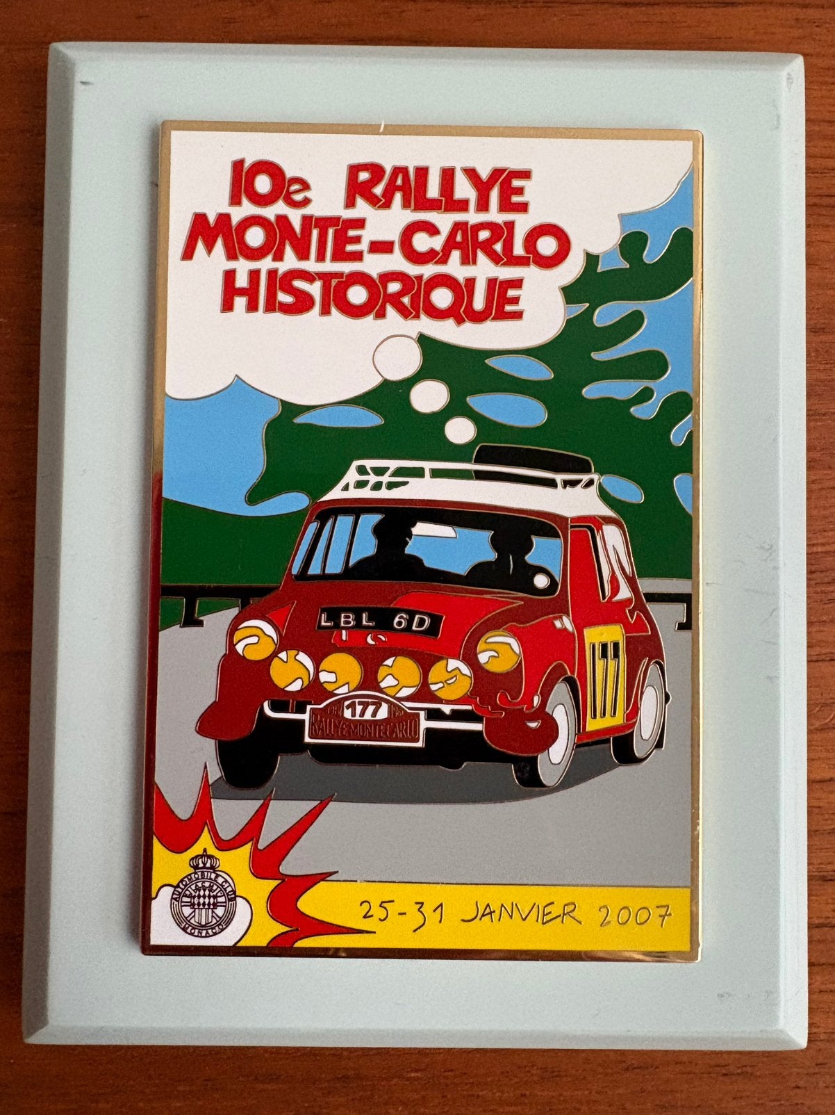 Plaat van de 10e historische rally van Monte Carlo 2007, Ophalen of Verzenden