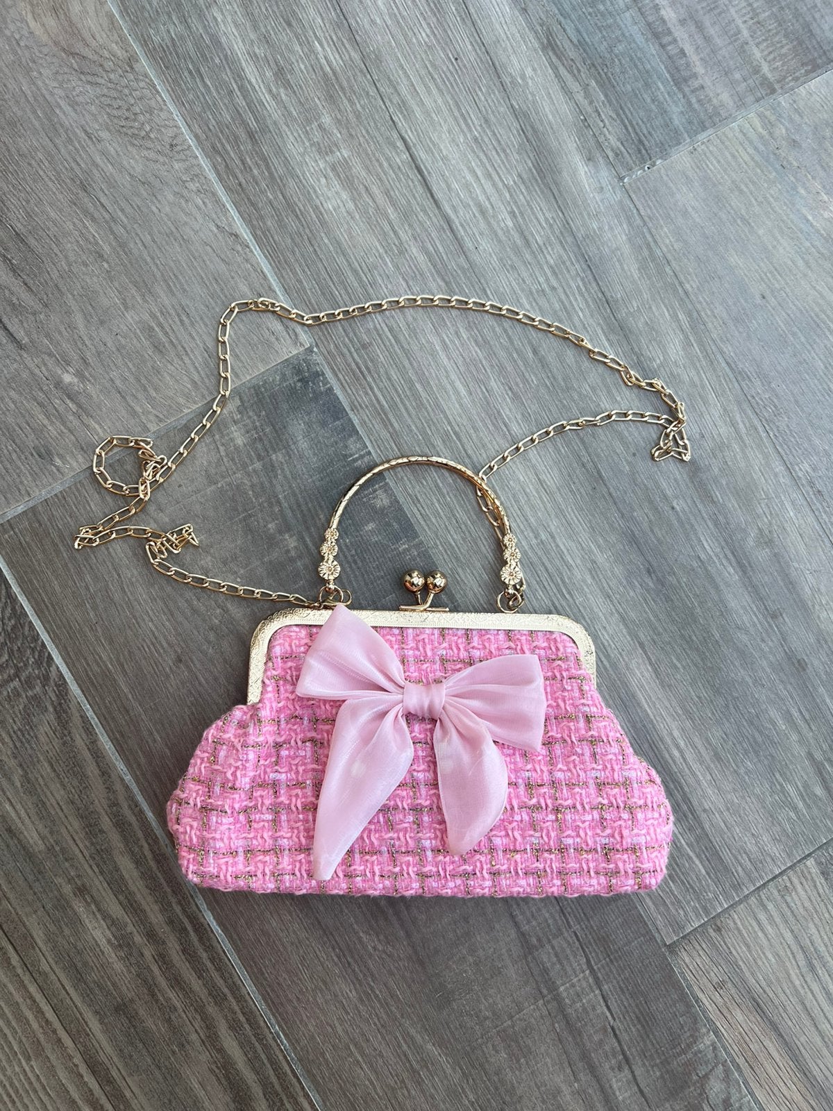 Joli sac à main en tweed neuf !, Bijoux, Sacs & Beauté, Enlèvement ou Envoi, Neuf, Rose
