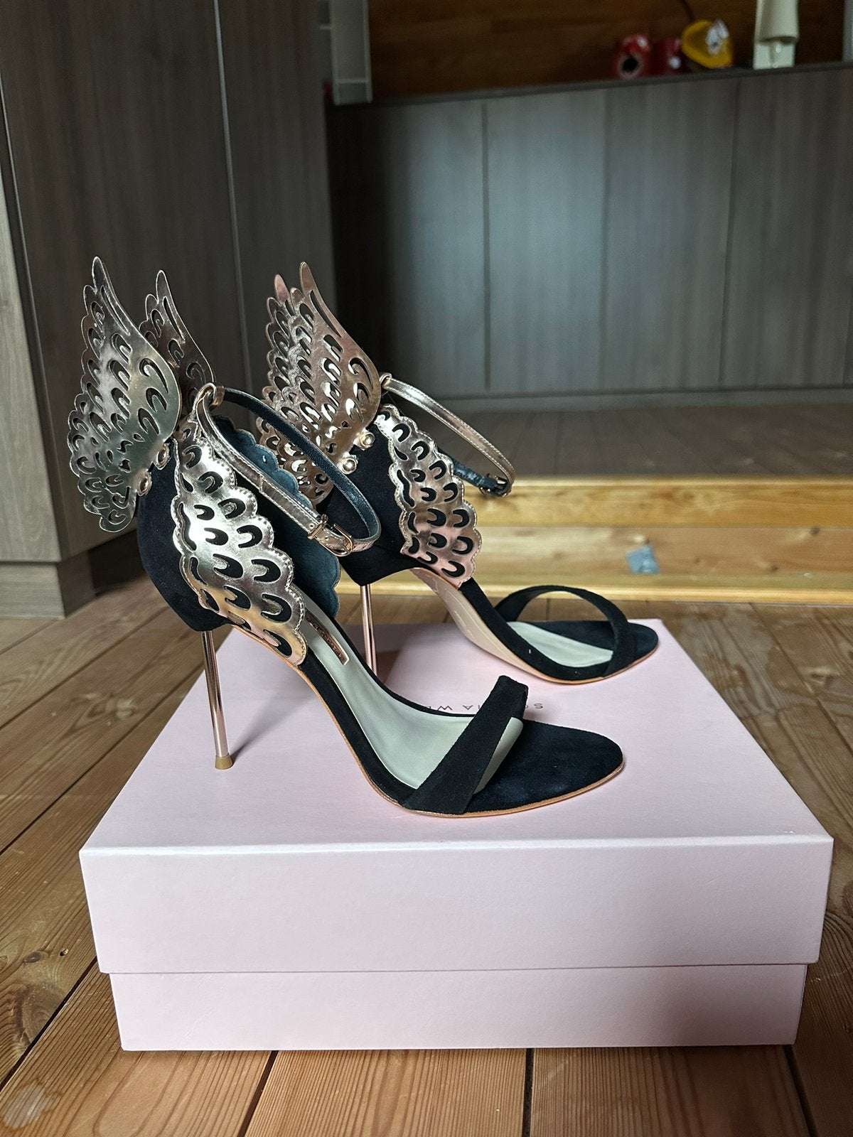 Sophia Webster Evangeline heels – maat 40,5zwart/rose gold, Ophalen, Zwart, Sandalen of Muiltjes, Zo goed als nieuw