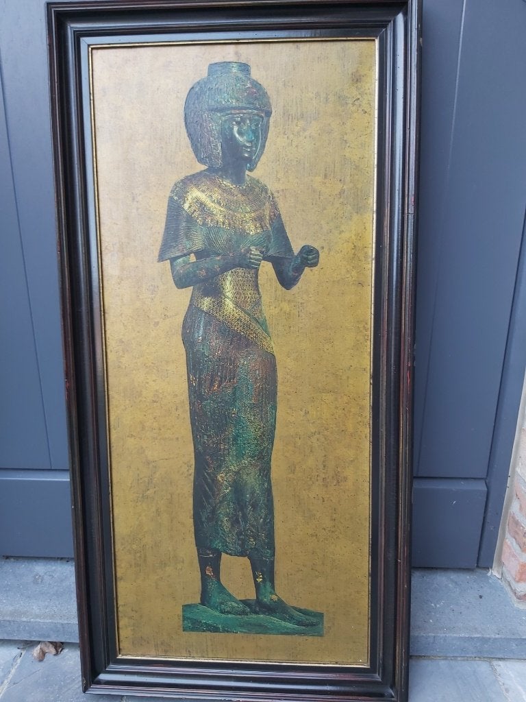 schilderij Egyptisch beeld, Antiek en Kunst, Ophalen, Ingelijst, Portret of Personen