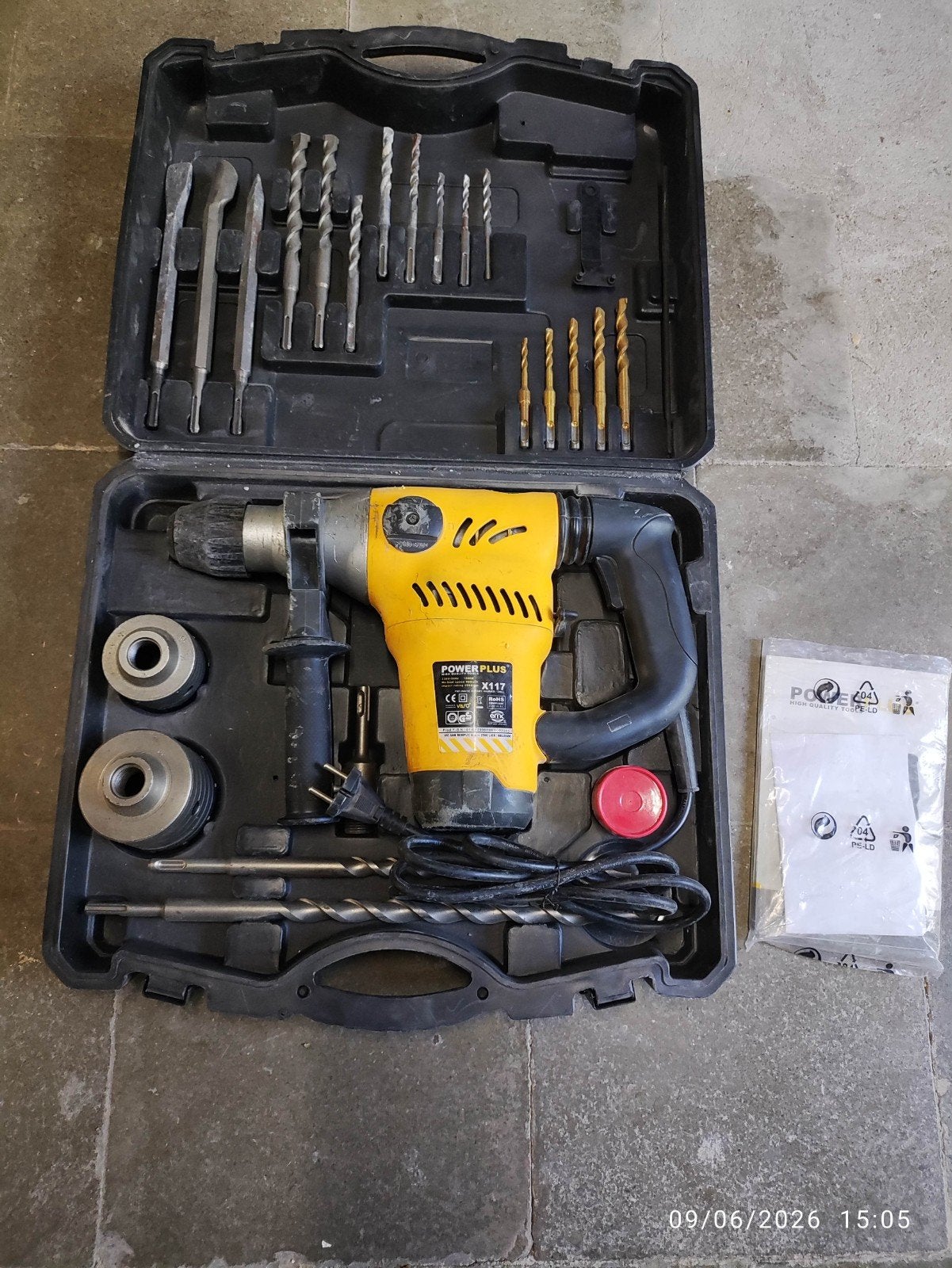 Marteau perforateur PowerPlus X117, Enlèvement