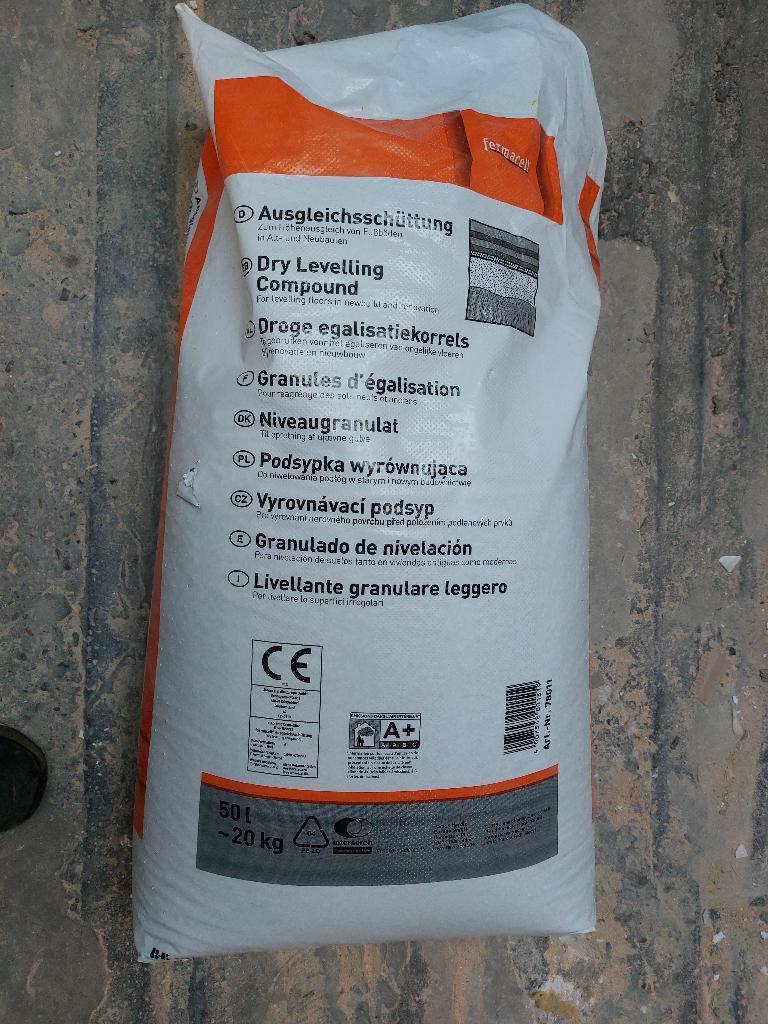 Fermacell egalisatiekorrels 20kg (1 zak), Bricolage & Construction, Enlèvement, Neuf, Autres matériaux, Isolation de sol