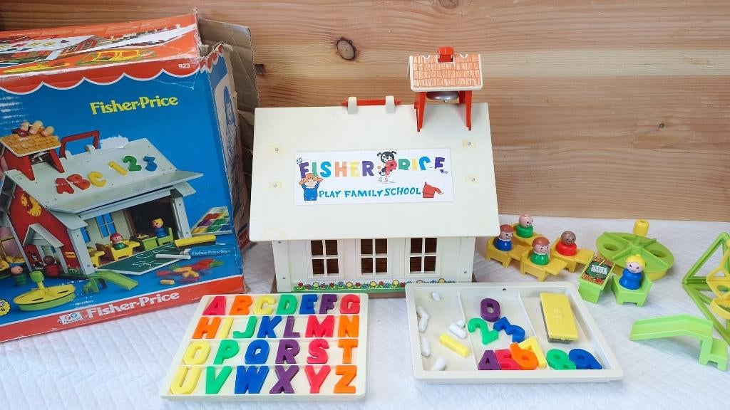 Fisher price original little people - vintage - School, Ophalen of Verzenden, Zo goed als nieuw, Speelset