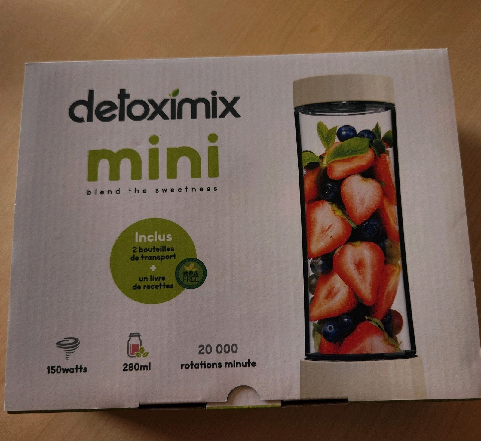 Personal blender Detoximix mini nieuw in verpakking, Ophalen of Verzenden, Nieuw, Blender