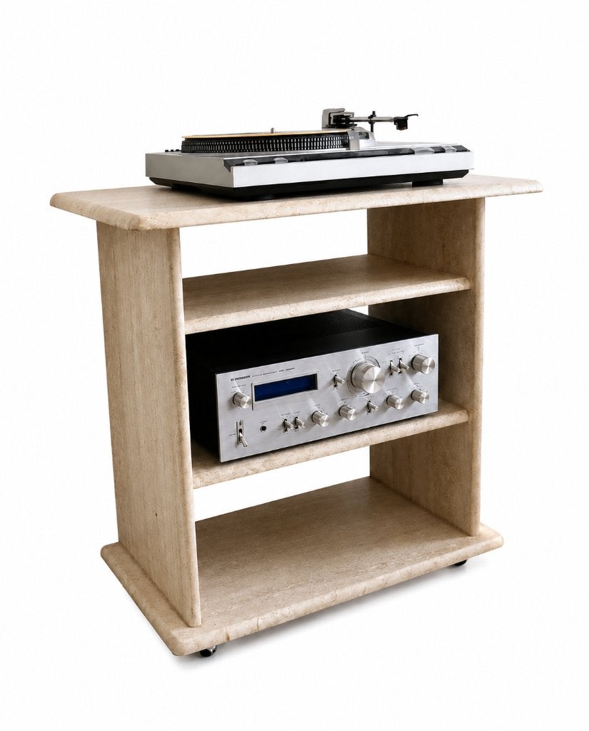 Vintage Travertine stereo kast Italy 1970, Enlèvement