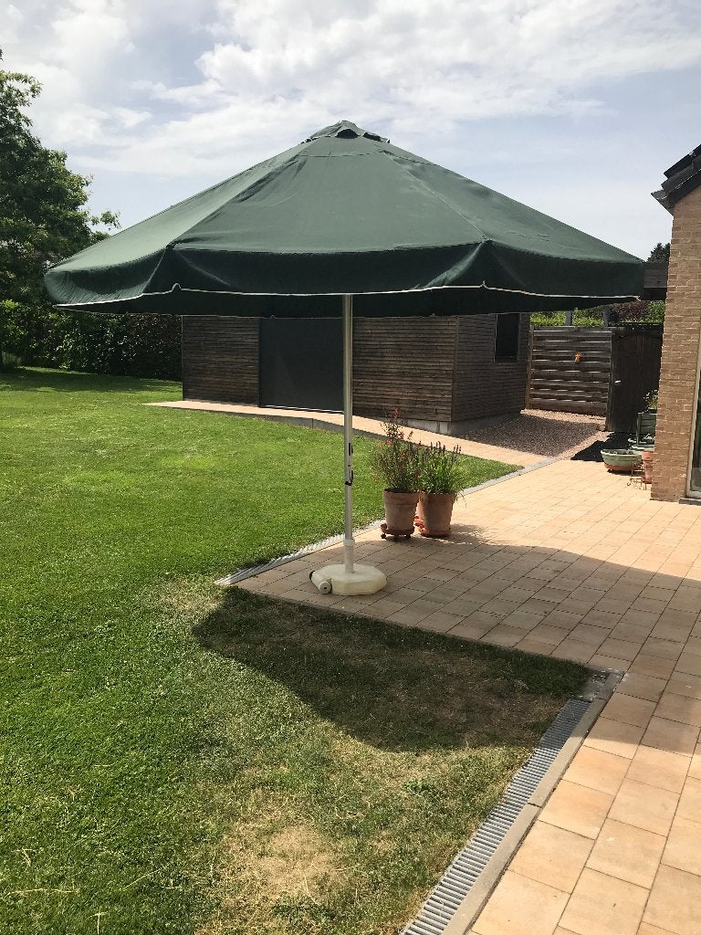 Parasol (Grand parasol robuste, diamètre: 3,70 m), Ophalen, Gebruikt, Verstelbaar, Stokparasol