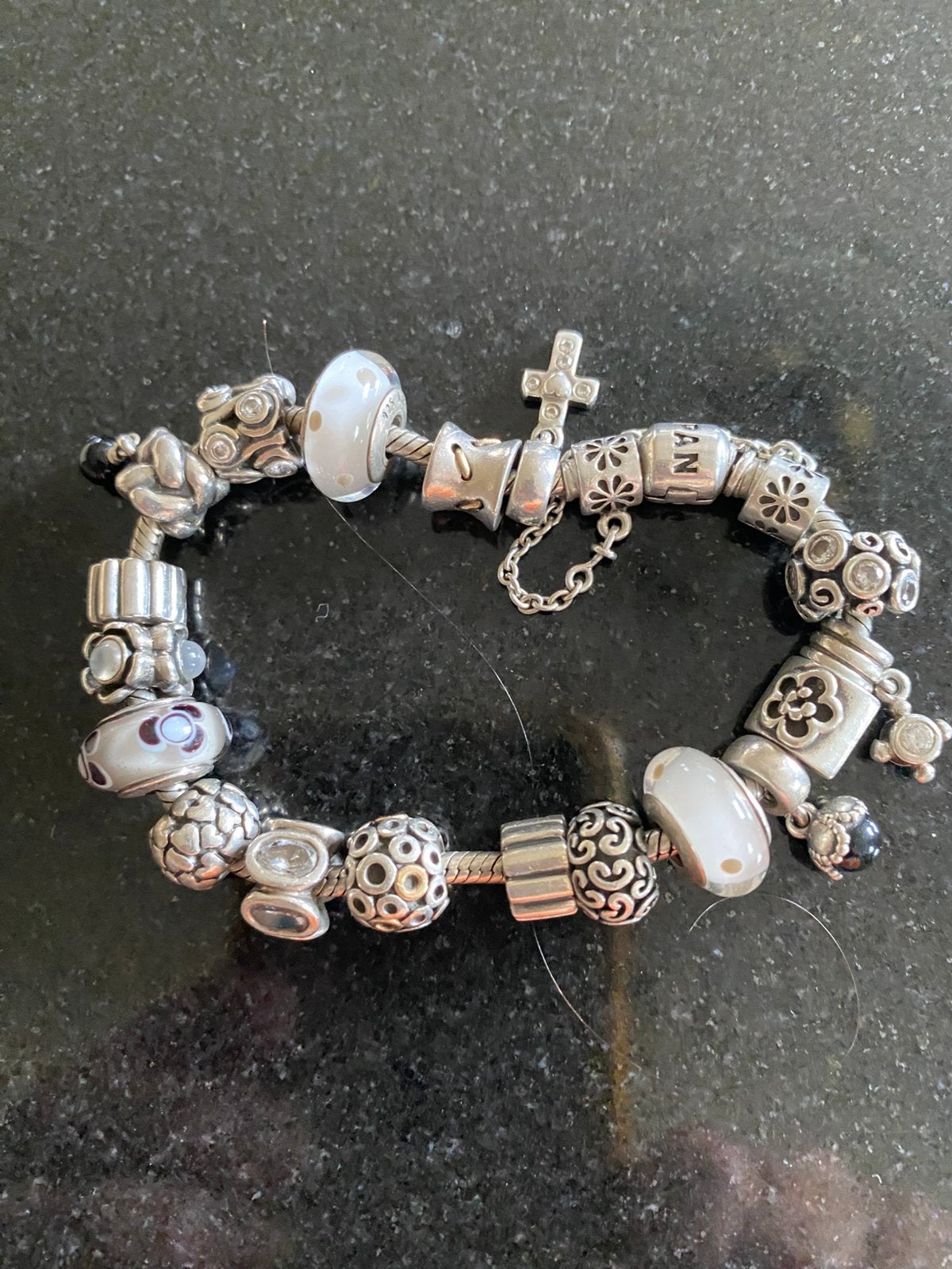 Pandora armband en halsketting, Ophalen, Zo goed als nieuw, Wit