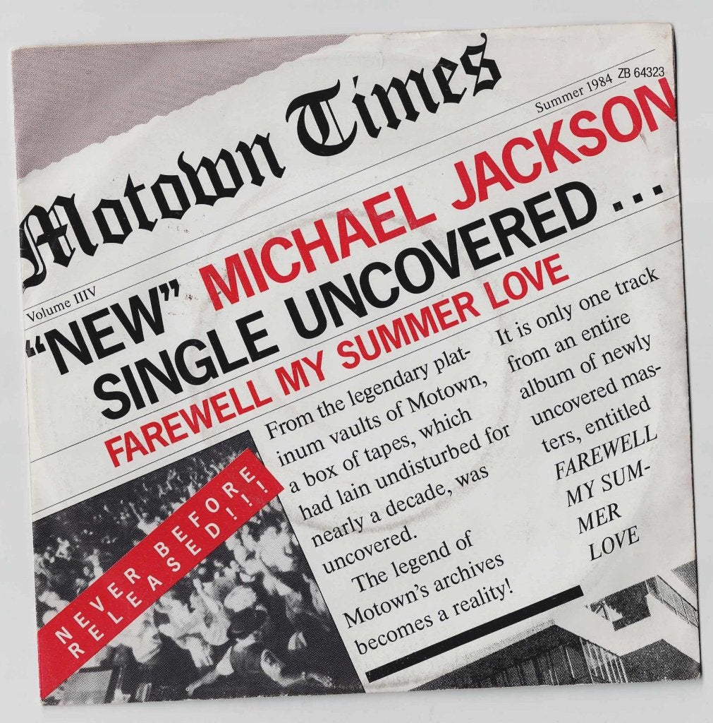 Michael Jackson - Farewell my Summer Love - Call on me, 7 inch, Comme neuf, Autres types, R&B et Soul